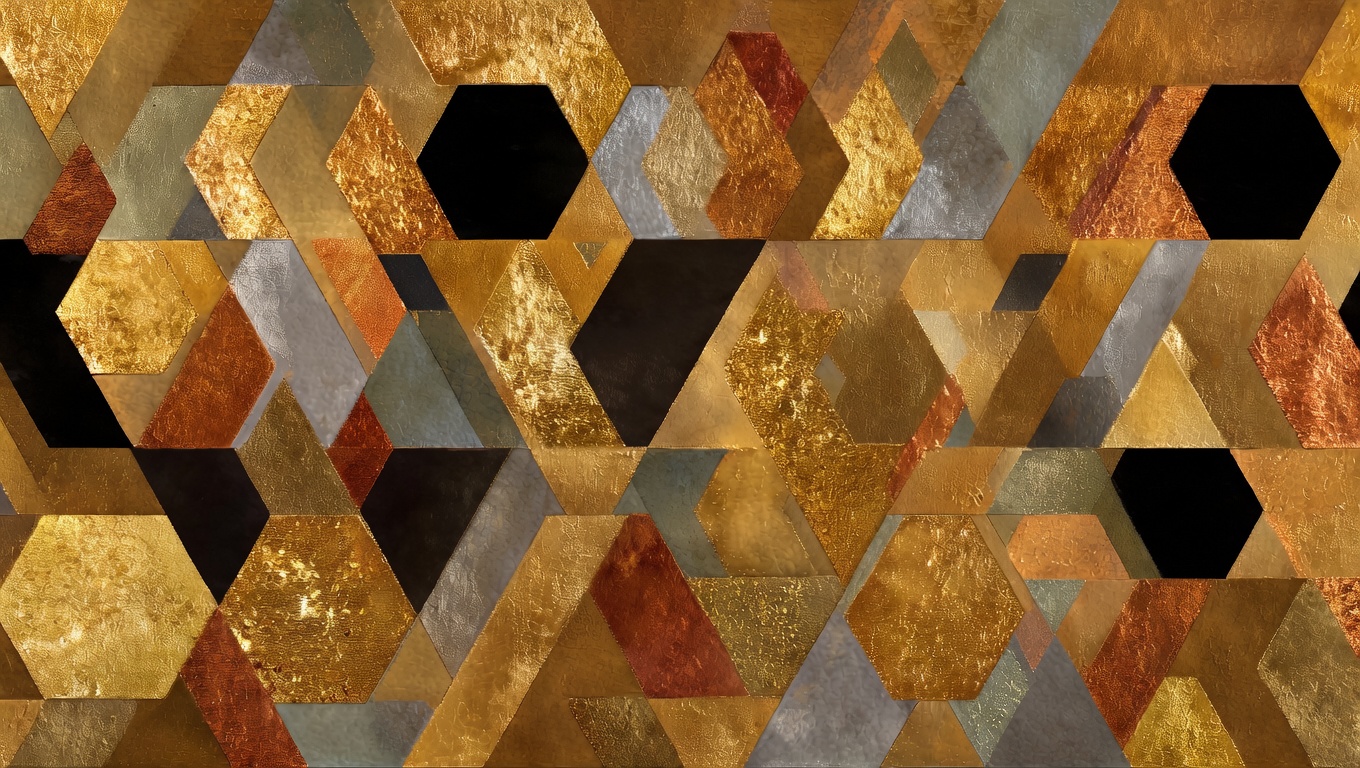 Geometric Marble & Gold Cube 3D Abstract Wall Art