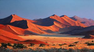 Namibian Red Dunes Landscape Oil Painting