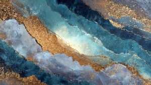 Ocean Geode Alcohol Ink Abstract Wall Art