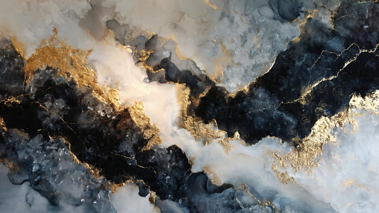Black, White & Gold Geode