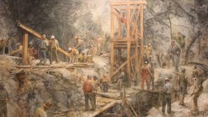 Miners and laborers working